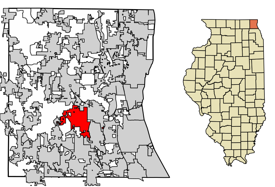 Locator map of Mundelein