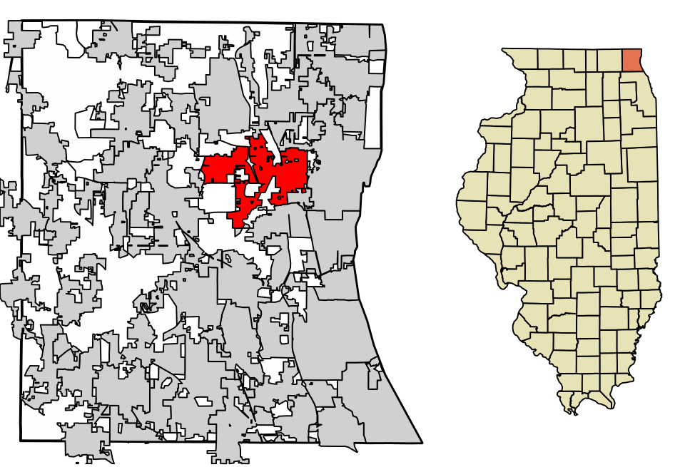 Locator map of Gurnee