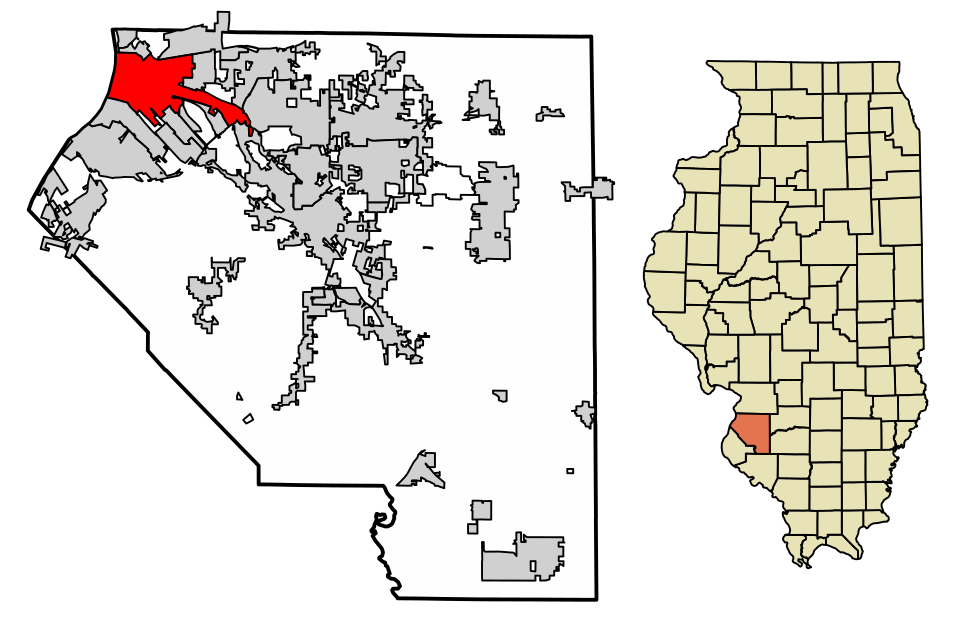 Locator map of East St. Louis