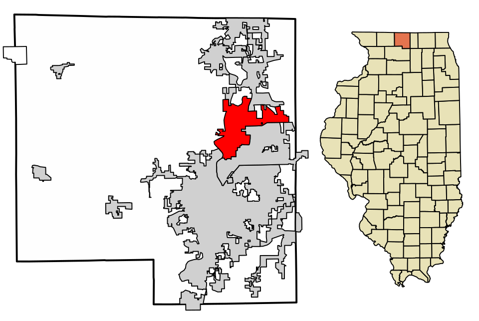 Locator map of Machesney Park