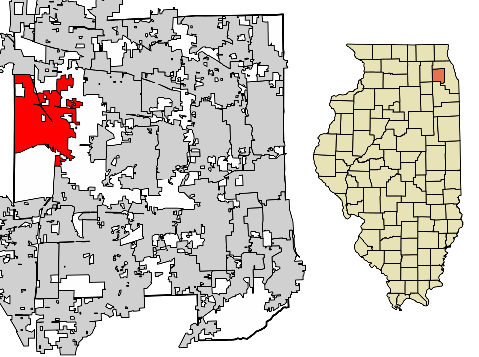 Locator map of West Chicago