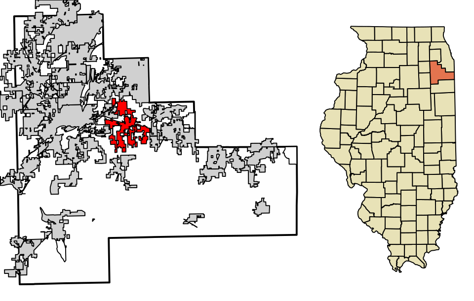 Locator map of New Lenox