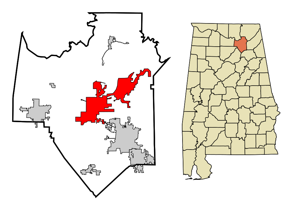 Locator map of Albertville