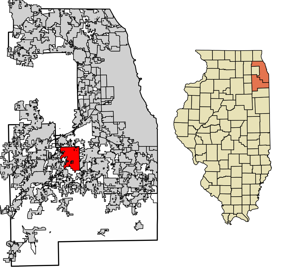 Locator map of Homer Glen