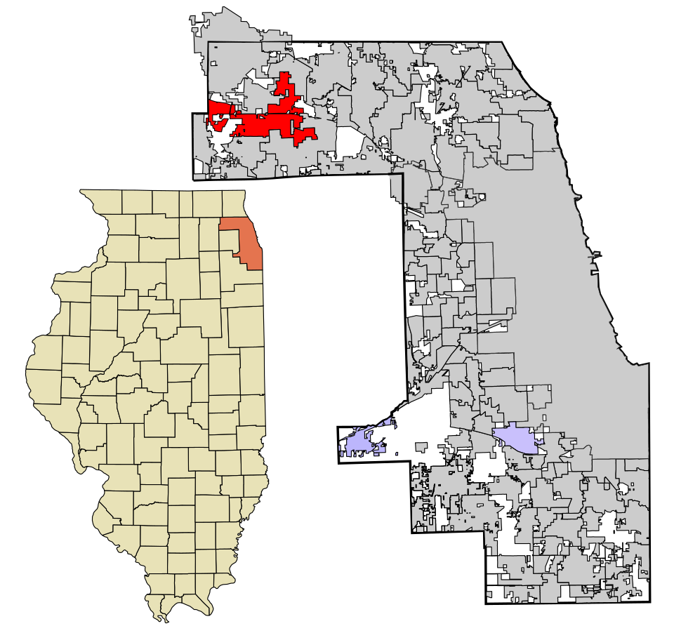 Locator map of Hoffman Estates