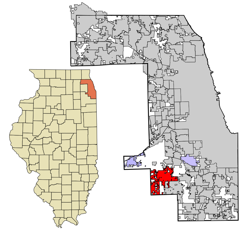 Locator map of Orland Park