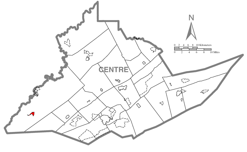 Locator map of Sandy Ridge