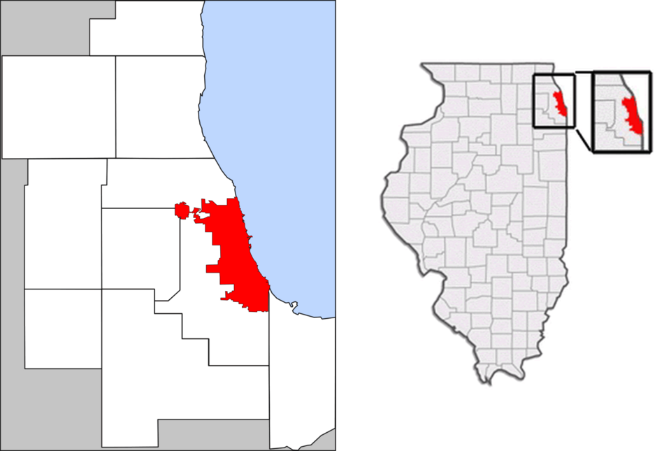 Locator map of Chicago