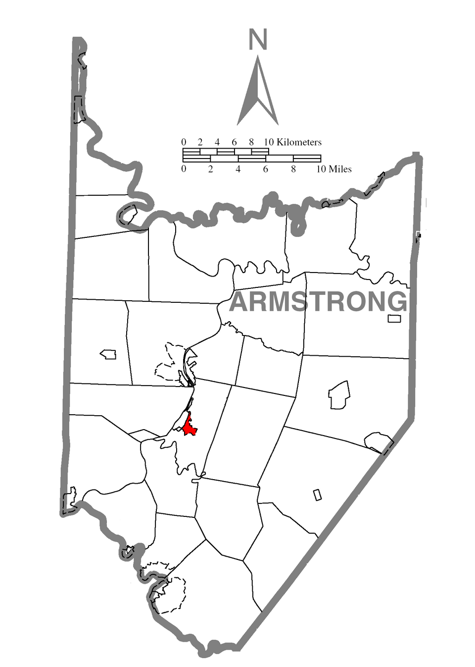 Locator map of Lenape Heights