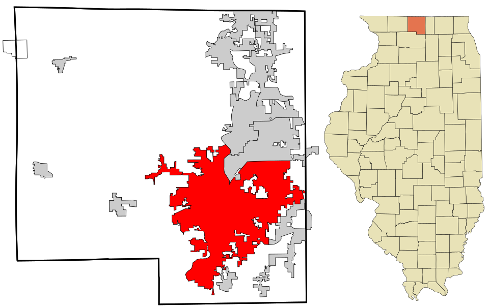 Locator map of Rockford
