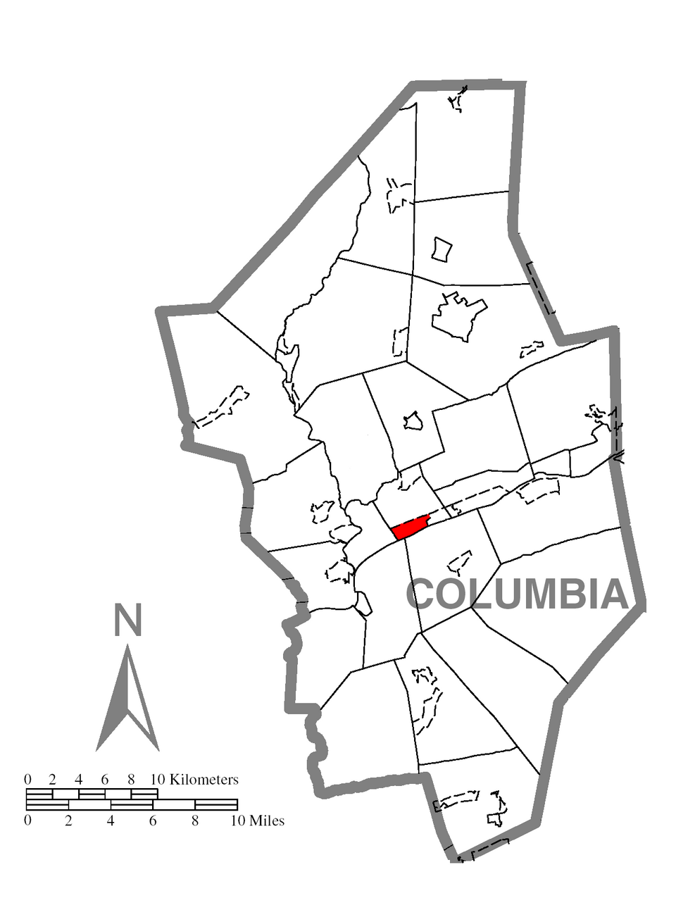 Locator map of Espy