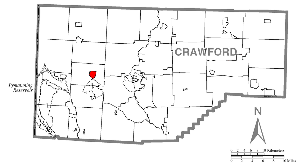 Locator map of Harmonsburg