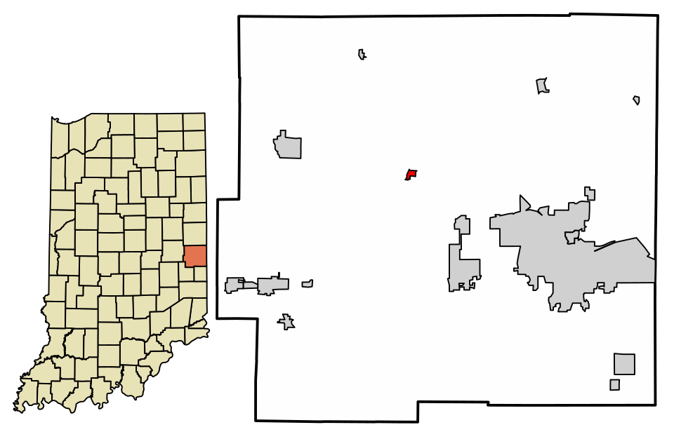 Locator map of Greens Fork