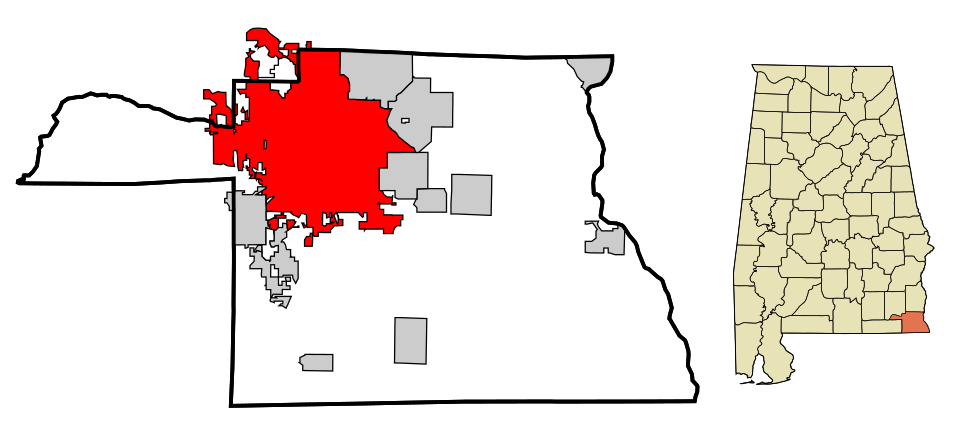 Locator map of Dothan