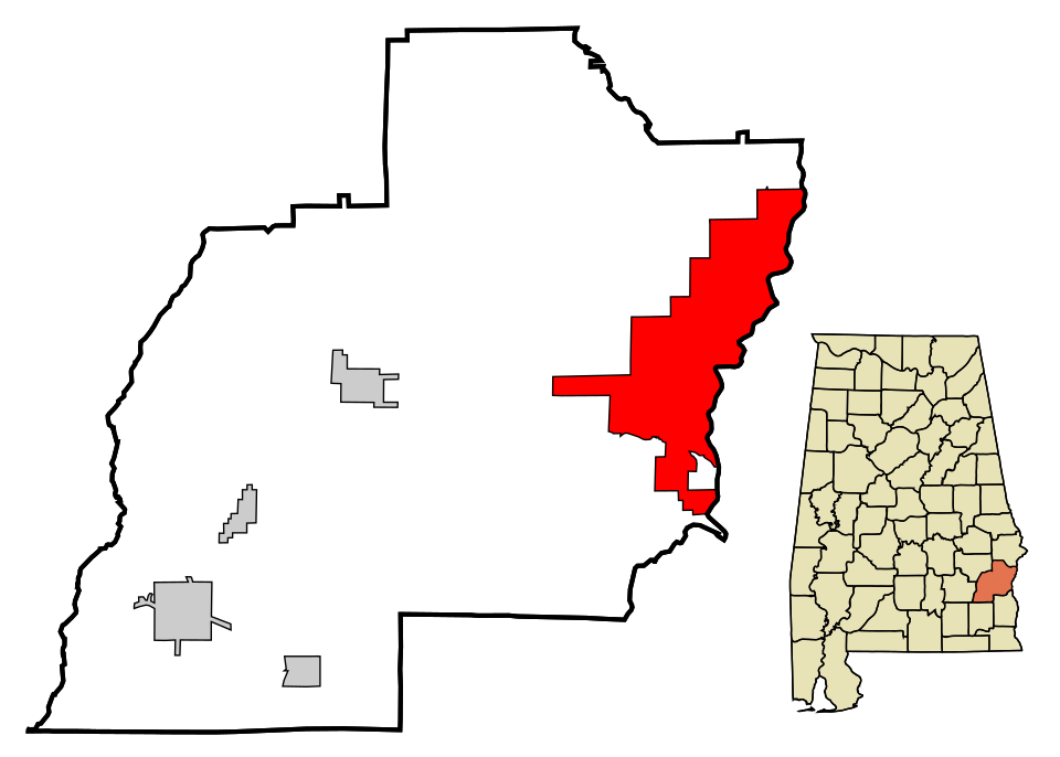 Locator map of Eufaula