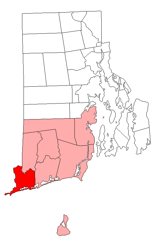 Locator map of Westerly