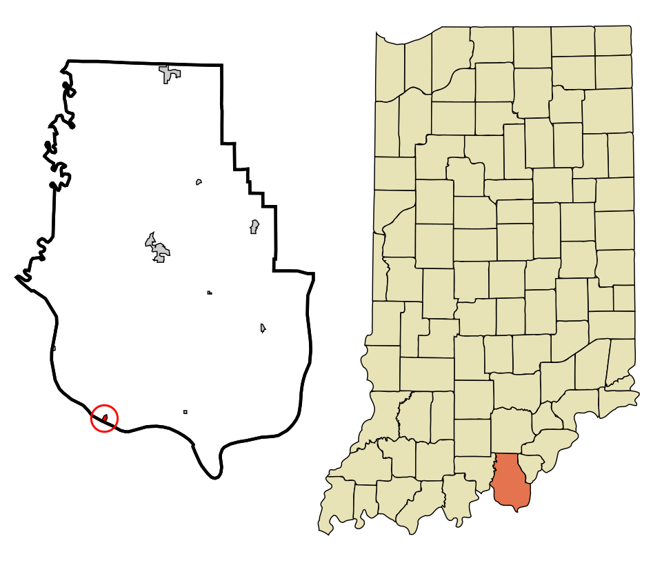 Locator map of Mauckport