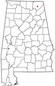 Locator map of Scottsboro