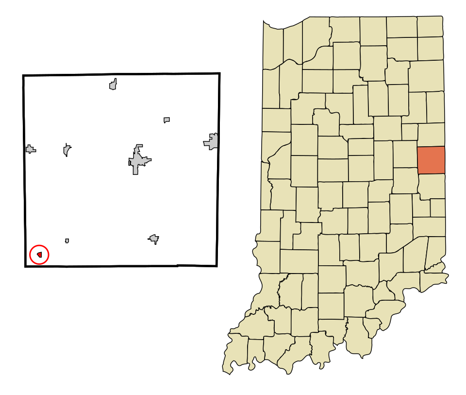 Locator map of Losantville