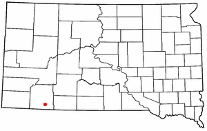 Locator map of Wounded Knee