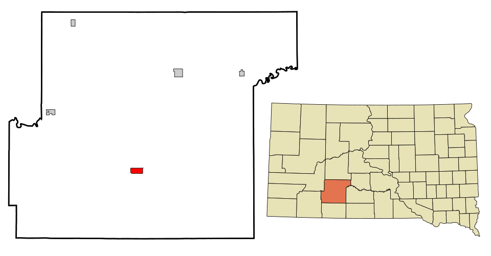 Locator map of Wanblee