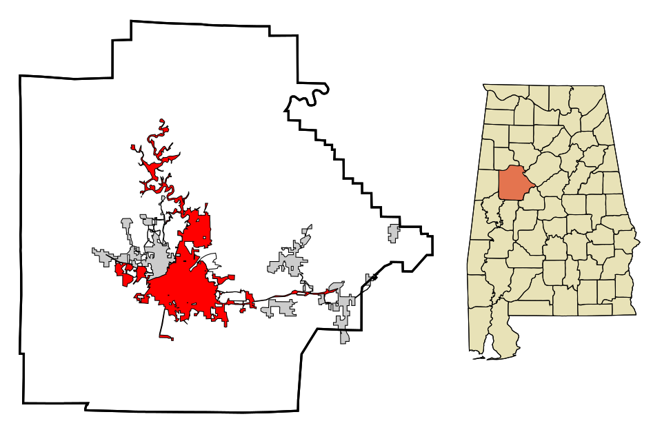 Locator map of Tuscaloosa