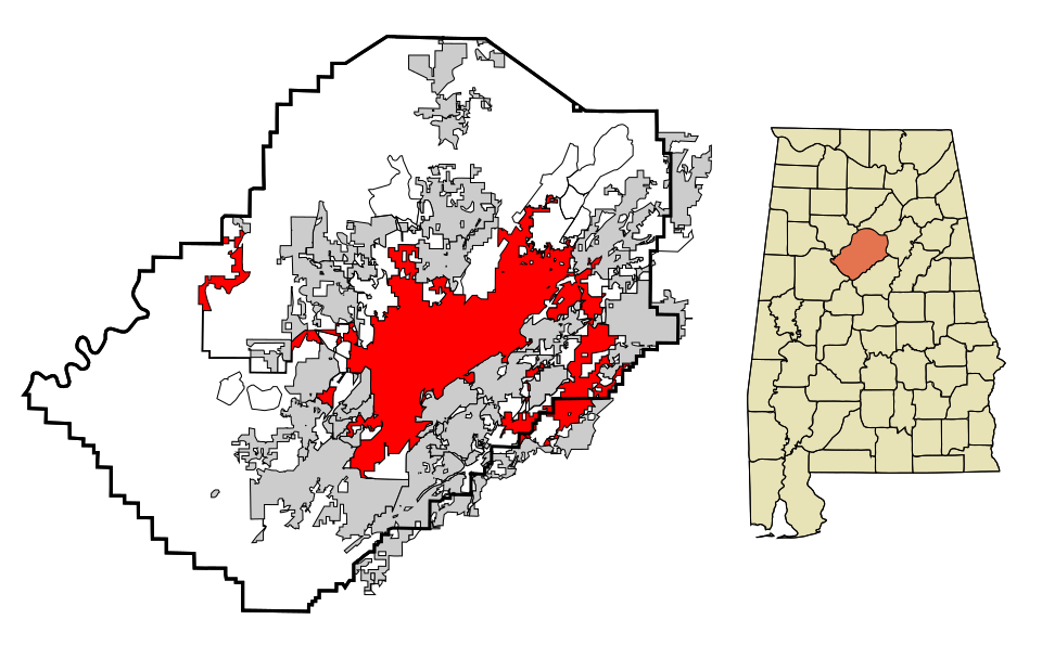 Locator map of Birmingham