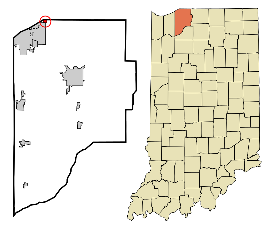 Locator map of Michiana Shores