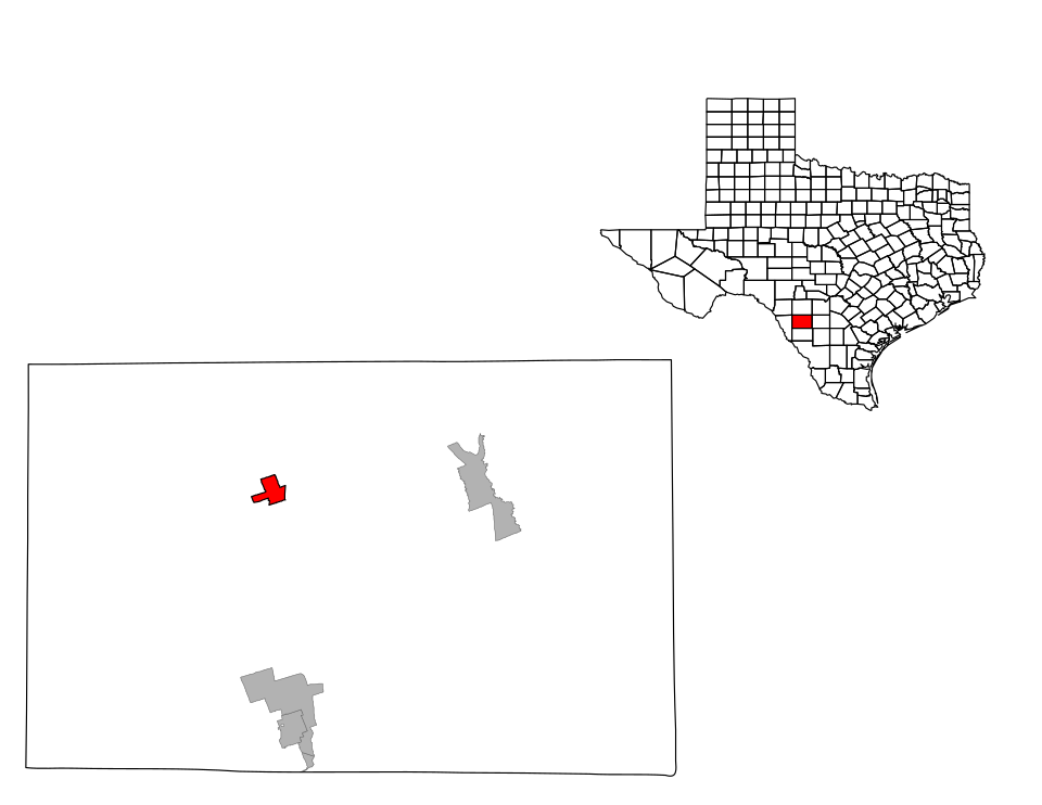 Locator map of La Pryor