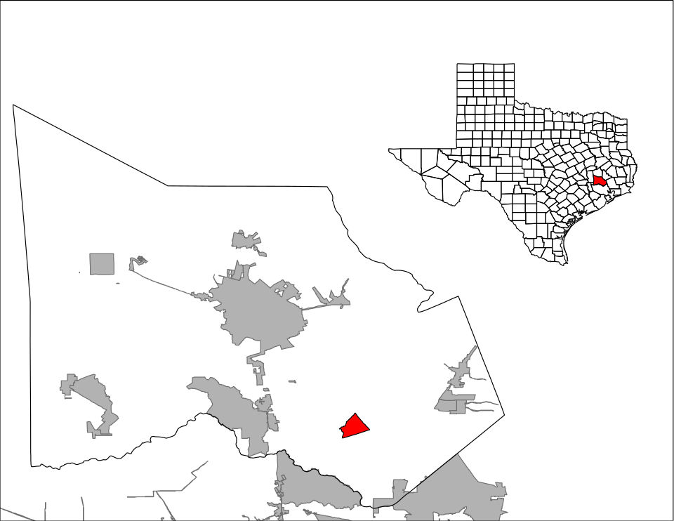 Locator map of Porter Heights