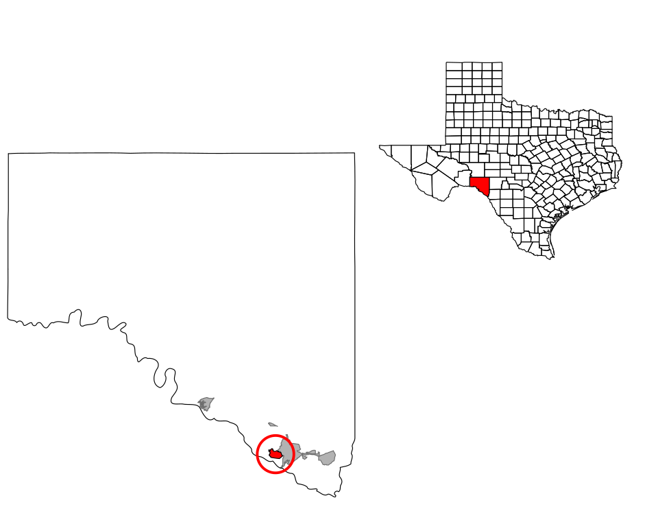 Locator map of Cienegas Terrace