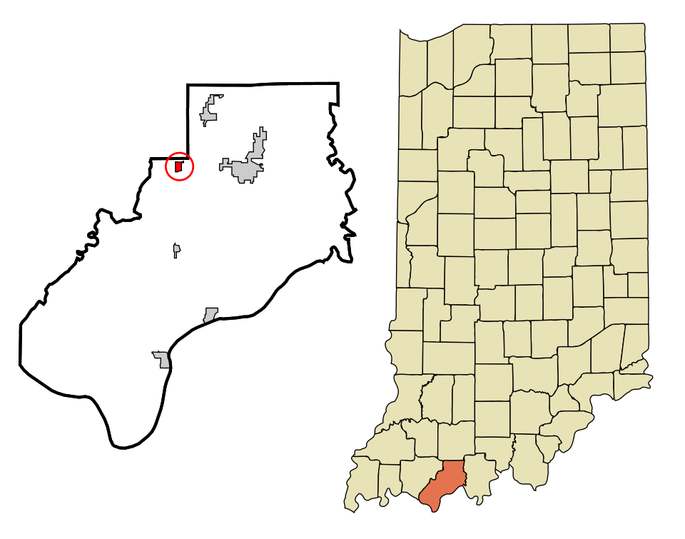 Locator map of Gentryville
