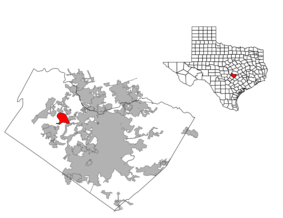 Locator map of Hudson Bend