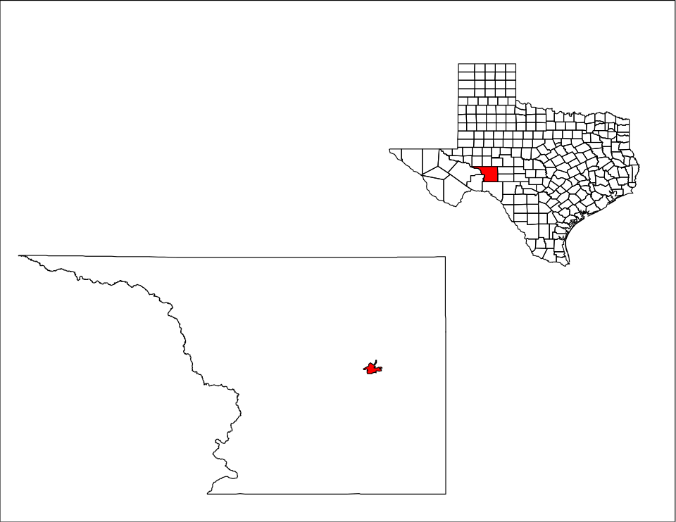 Locator map of Ozona