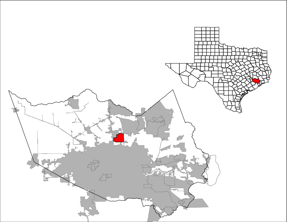 Locator map of Aldine