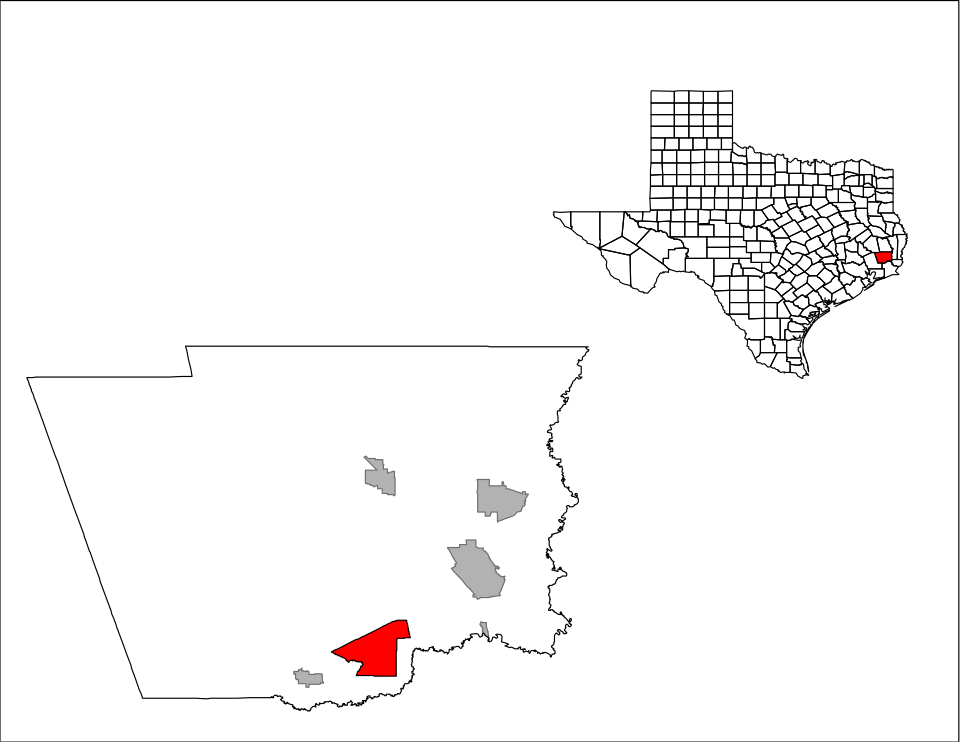 Locator map of Pinewood Estates