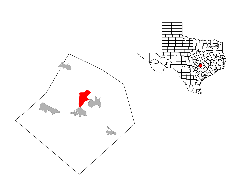 Locator map of Camp Swift