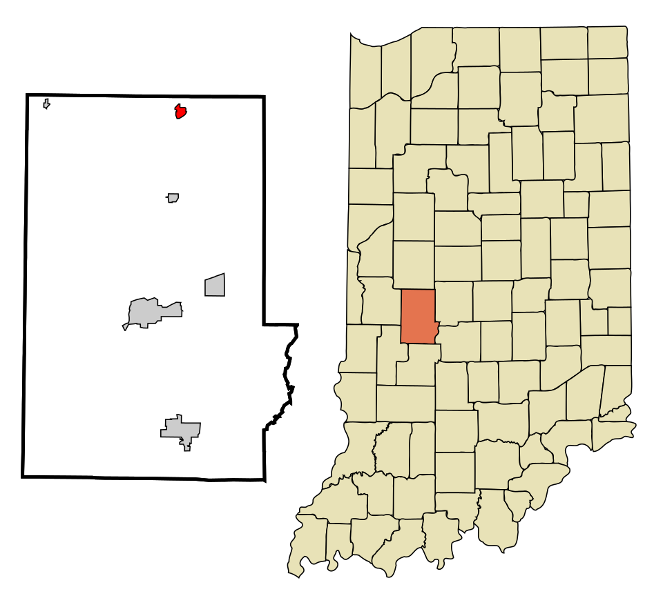 Locator map of Roachdale