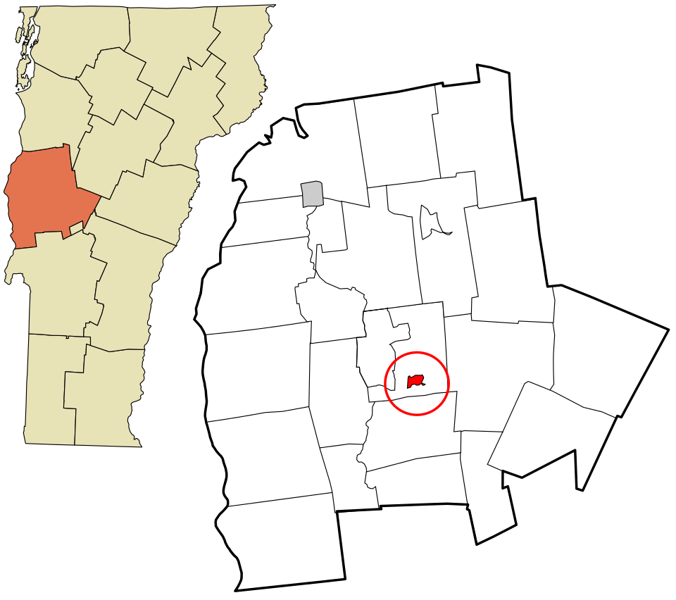 Locator map of East Middlebury