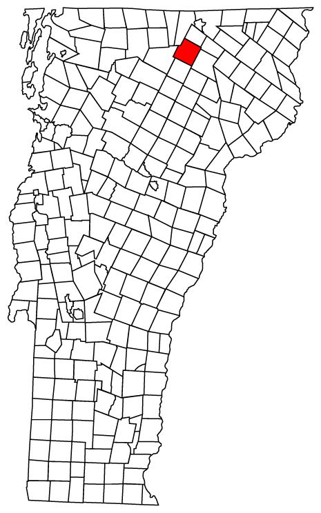 Locator map of Irasburg