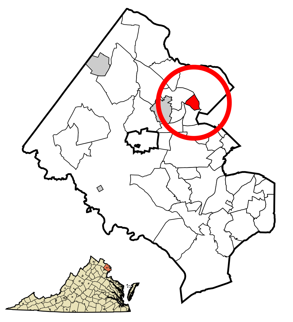 Locator map of Pimmit Hills