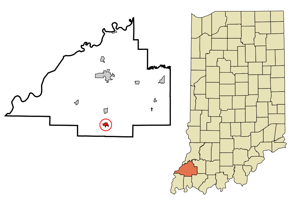 Locator map of Haubstadt