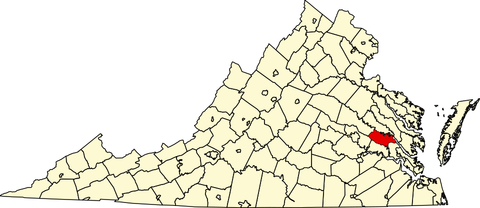 Locator map of New Kent