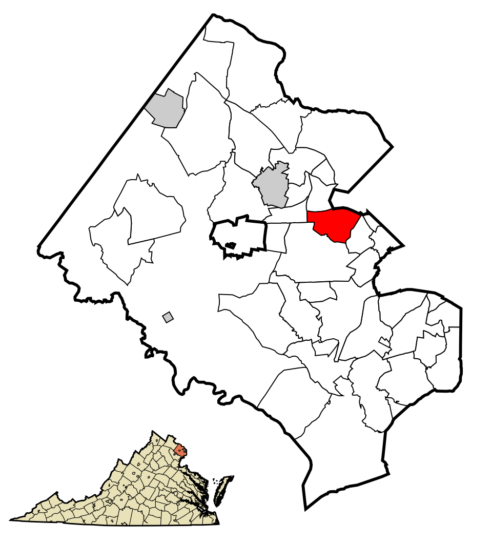 Locator map of West Falls Church