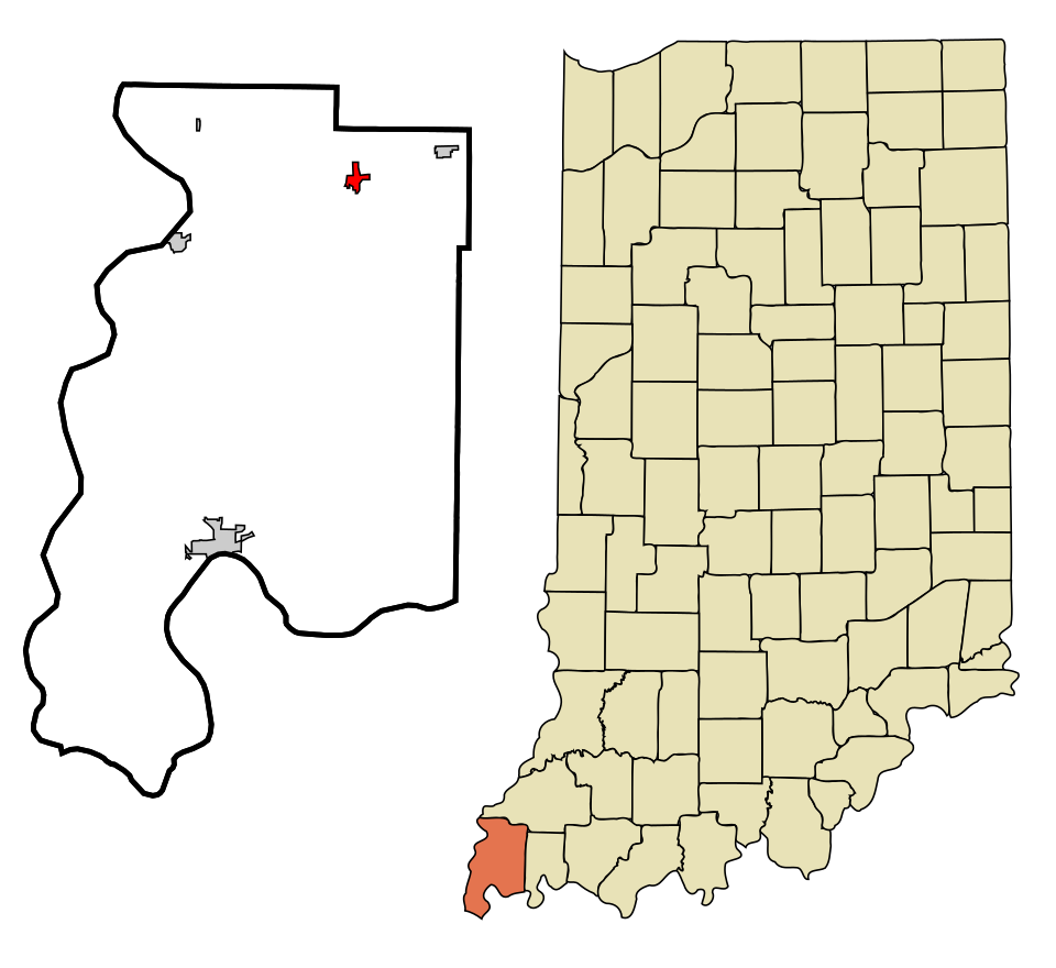Locator map of Poseyville