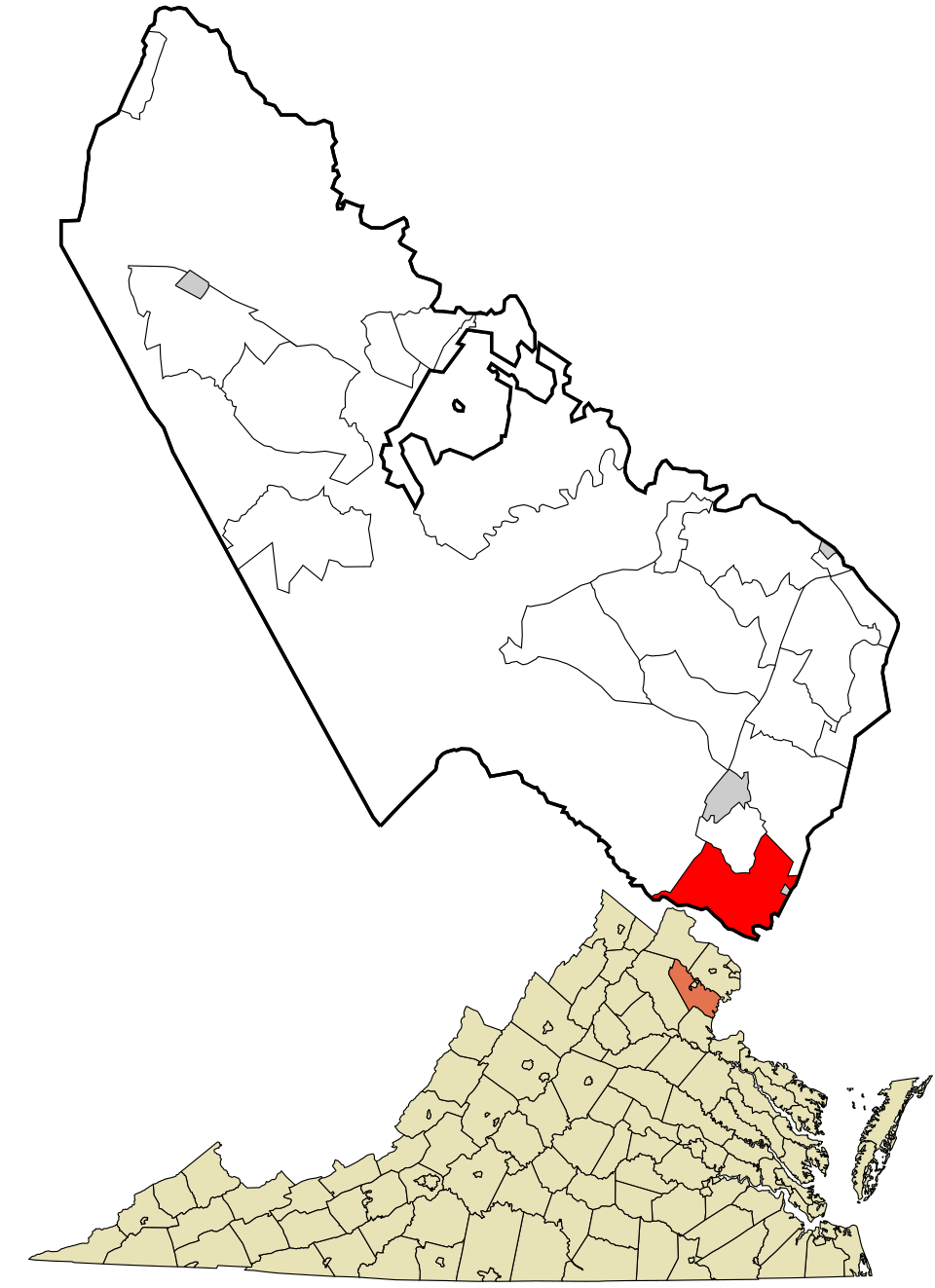 Locator map of Quantico Base