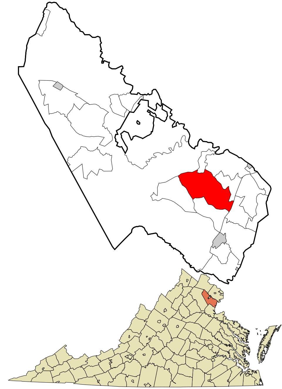 Locator map of Dale City