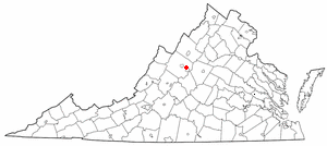 Locator map of Fishersville