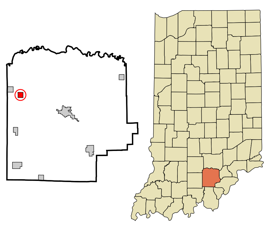 Locator map of Campbellsburg