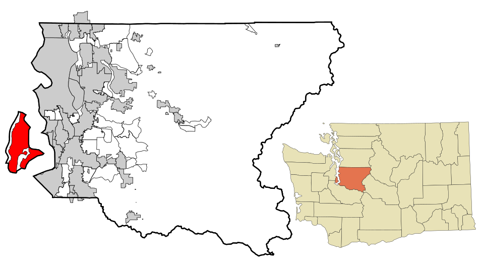 Locator map of Vashon